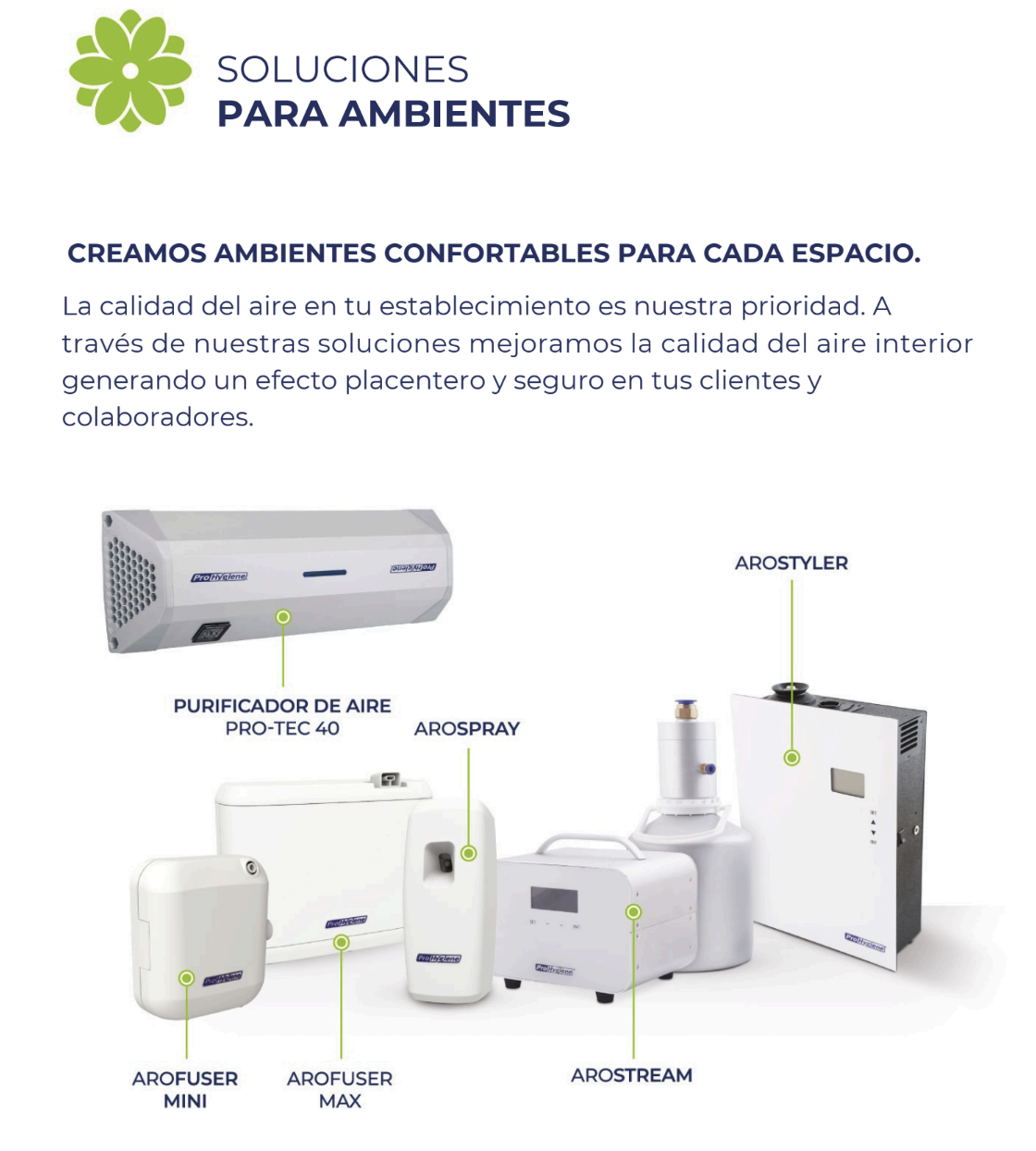 Equipos de aromatización ProHygiene